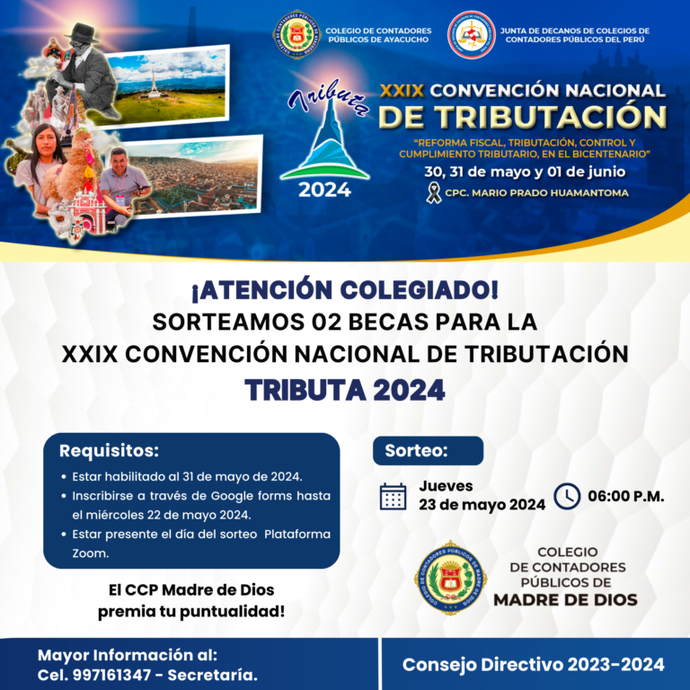 Sorteo 02 Becas - XXIX Convención Nacional de Tributación