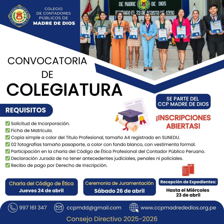 CONVOCATORIA DE COLEGIATURA