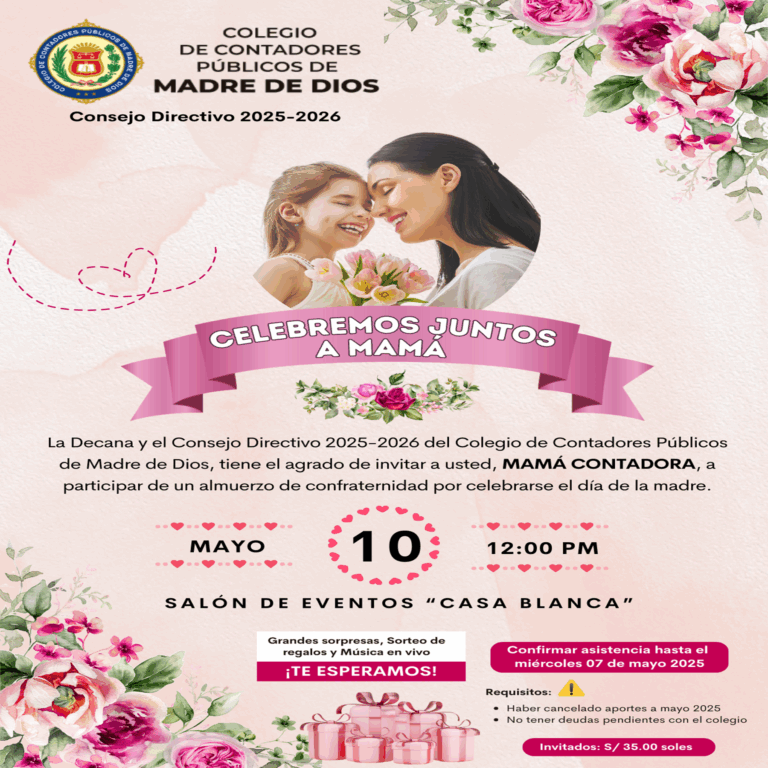 INVITACIÓN DÍA DE LA MADRE CONTADORA